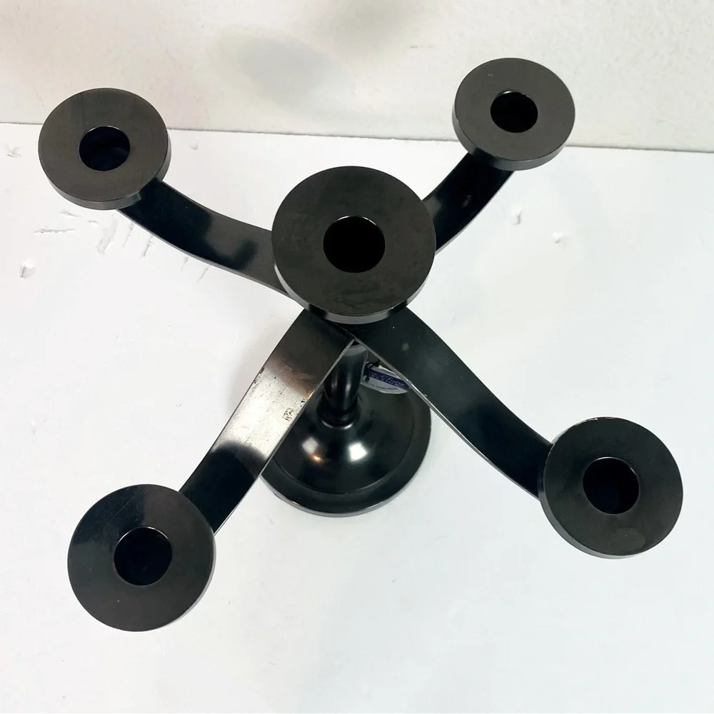 Restoration Hardware Black Five-Arm Metal Candle Holder